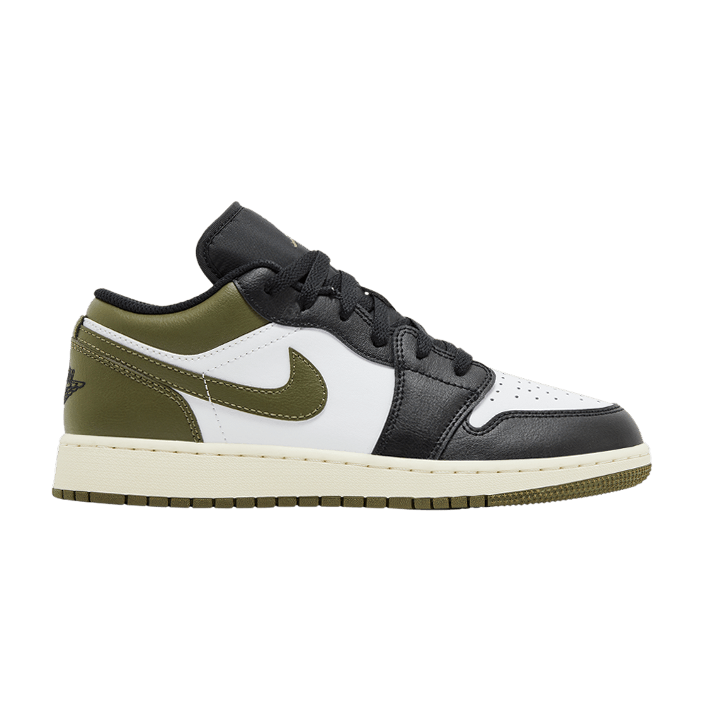 Jordan 1 Low Black Toe Medium Olive (GS)