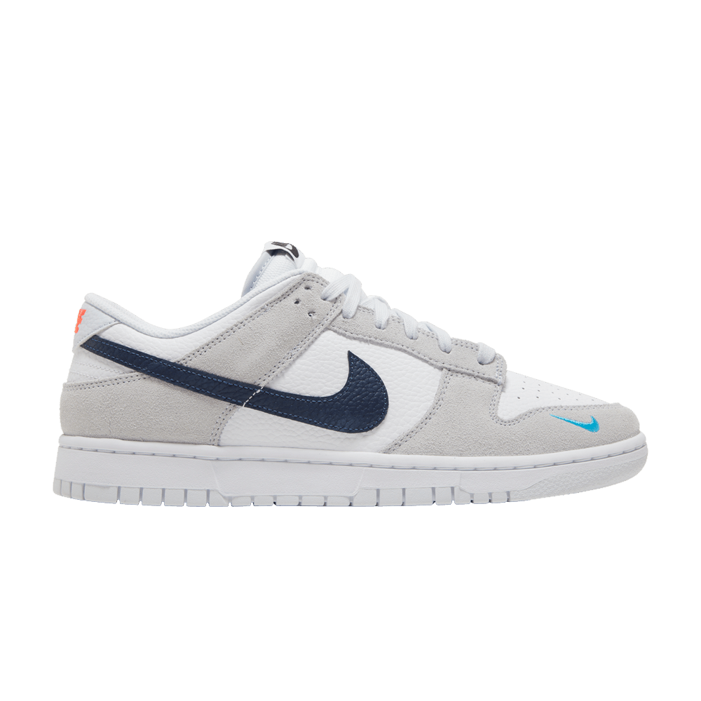 Nike Dunk Low White Grey Navy Aqua Mini Swoosh