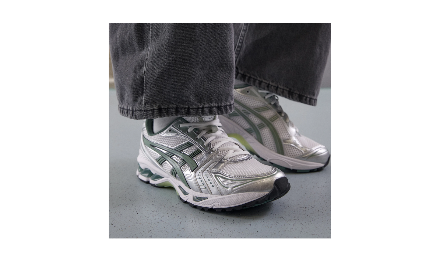 ASICS Gel-Kayano 14 White Pure Silver Slate Grey Sage