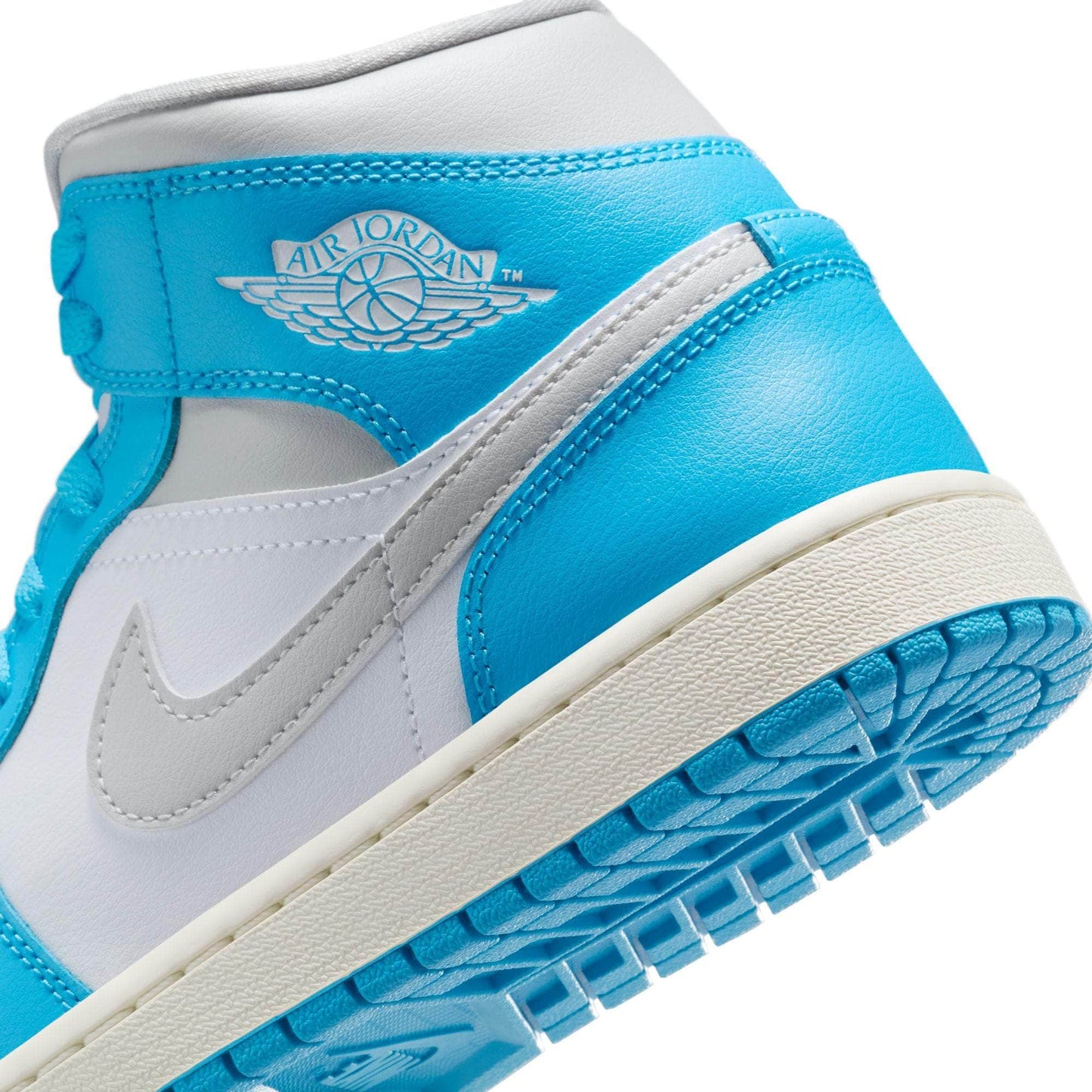 Jordan 1 Mid Dark Powder Blue White Sail Neutral Grey (Women's)