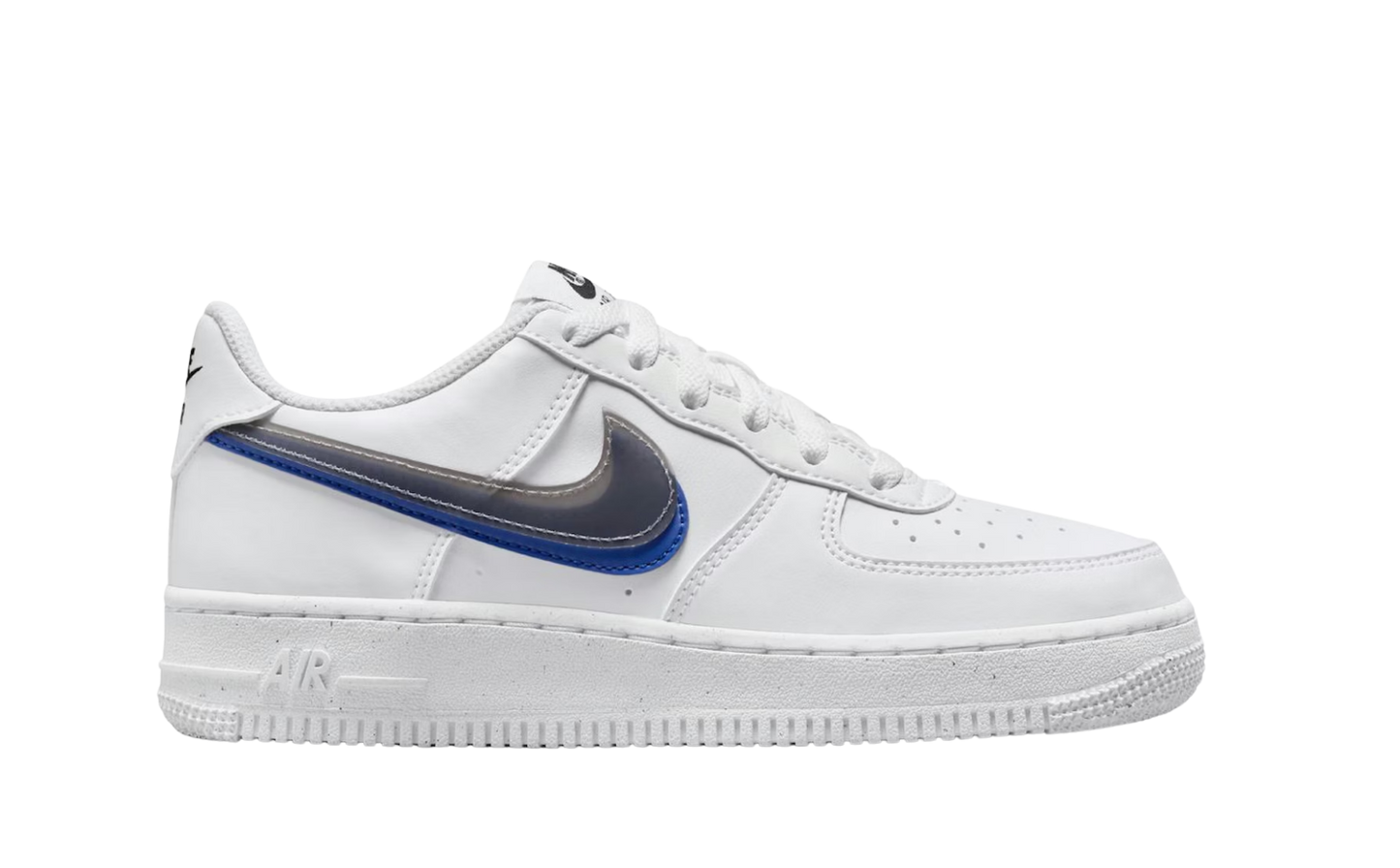 Nike Air Force 1 Low Impact Next Nature Double Swoosh White Black Blue (GS)