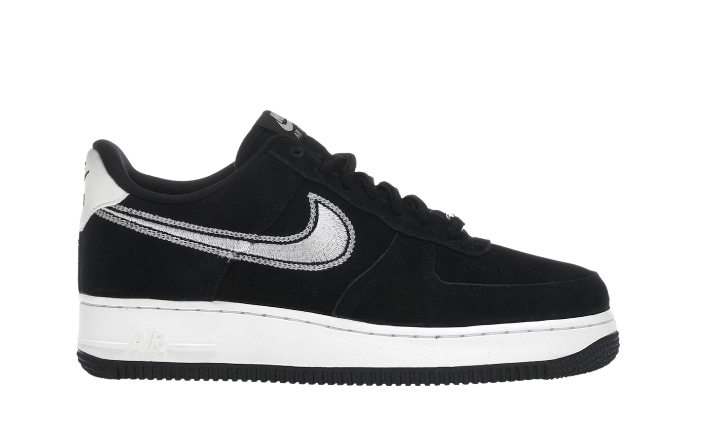 Nike Air Force 1 Low '07 LV8 Black Sail Embroidered Swoosh