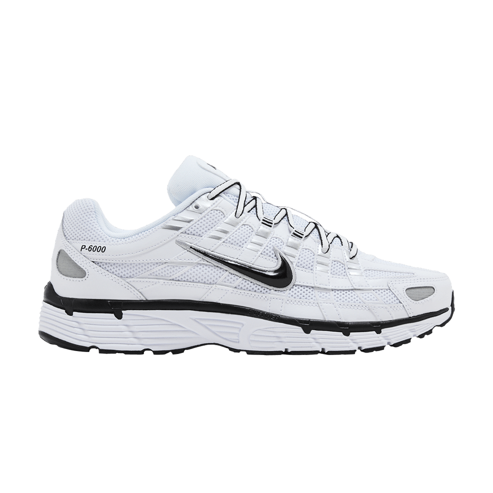 Nike P-6000 White Metallic Silver Black