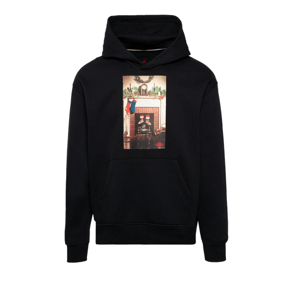 Air Jordan Jumpman Chimney Fleece Pullover Hoodie 'Black/Gym Red'