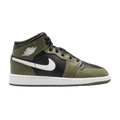 Jordan 1 Mid Black White Olive (GS)
