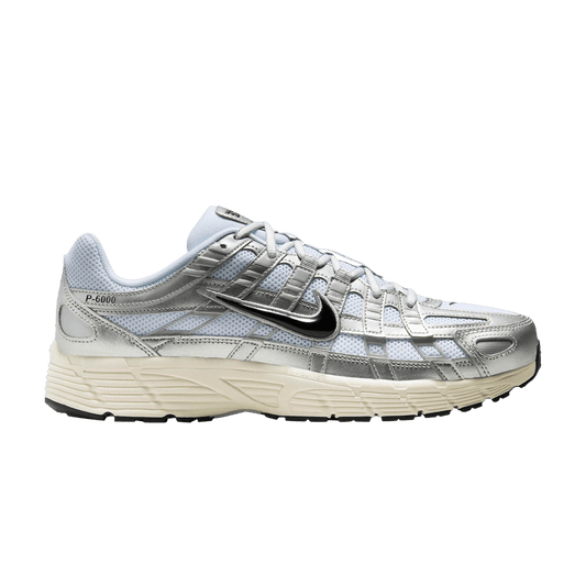 Nike P-6000 White Metallic Silver Flat Silver Black