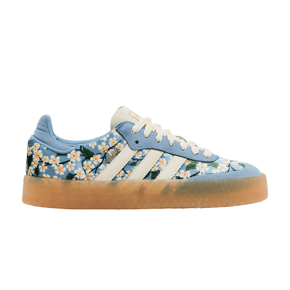 adidas Sambae Liberty London Floral Embroidery Blue Cream White (Women's)