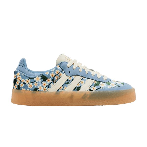 adidas Sambae Liberty London Floral Embroidery Blue Cream White (Women's)