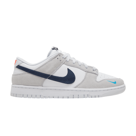 Nike Dunk Low White Grey Navy Aqua Mini Swoosh