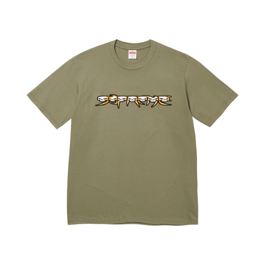 Supreme Skulls Spellout Tee 'Light Olive'