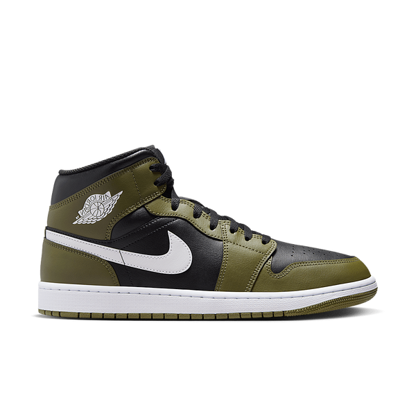 Jordan 1 Mid Black White Olive