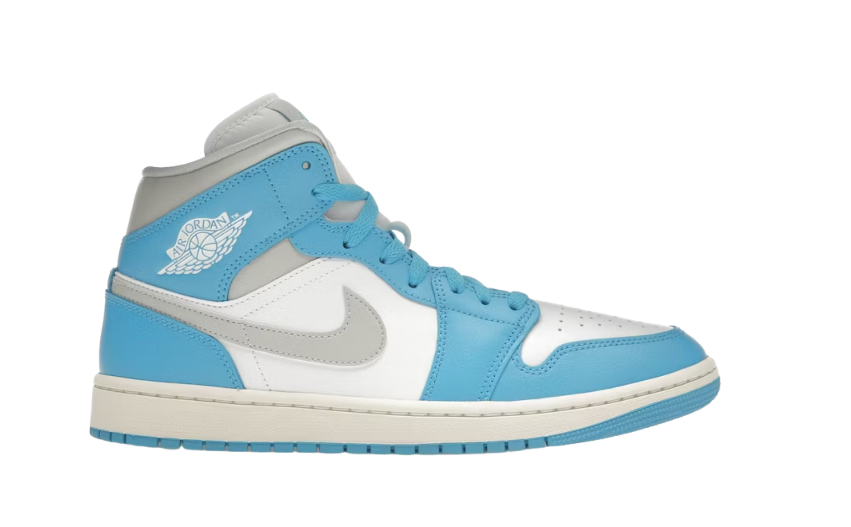 Jordan 1 Mid Dark Powder Blue White Sail Neutral Grey (Women's)