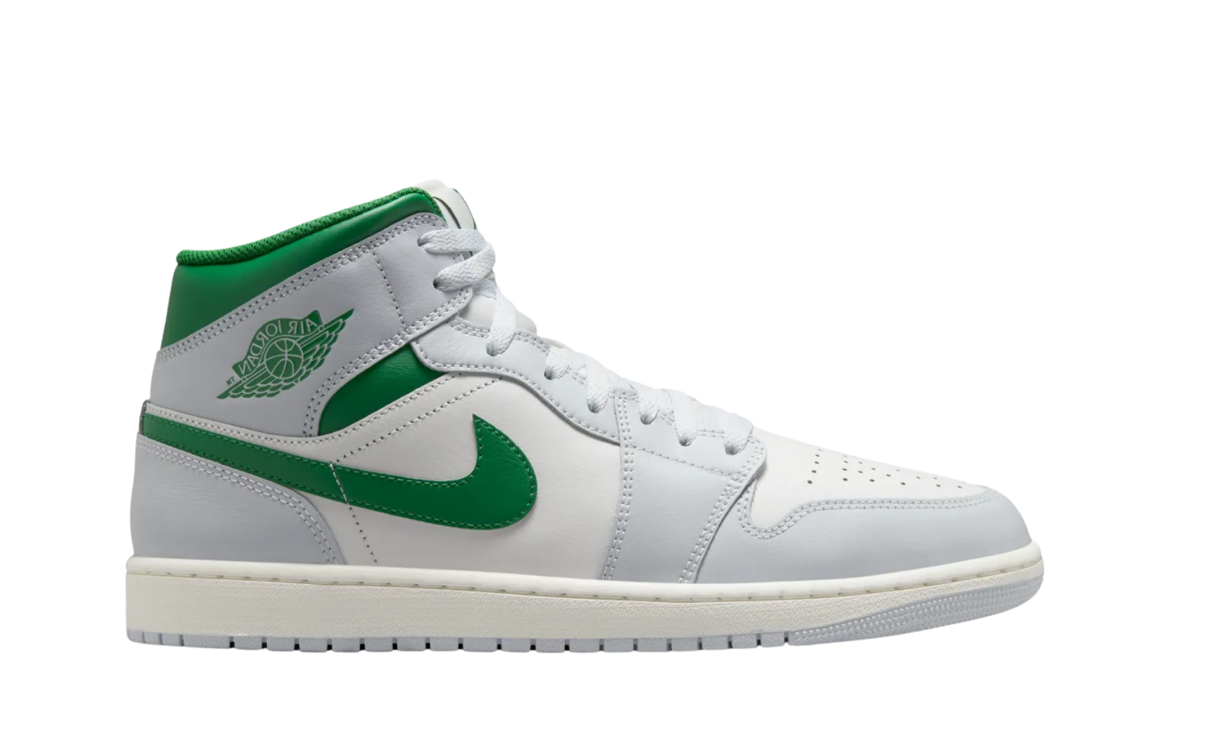 Air Jordan 1 Mid White Pure Platinum Pine Green (GS)