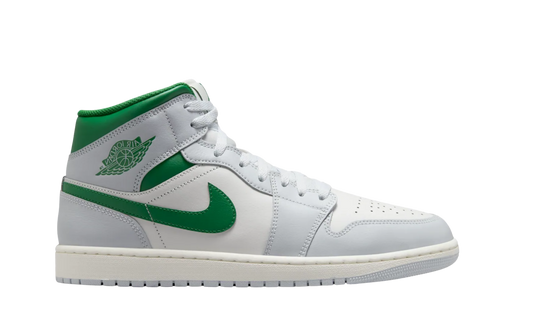 Air Jordan 1 Mid White Pure Platinum Pine Green (GS)
