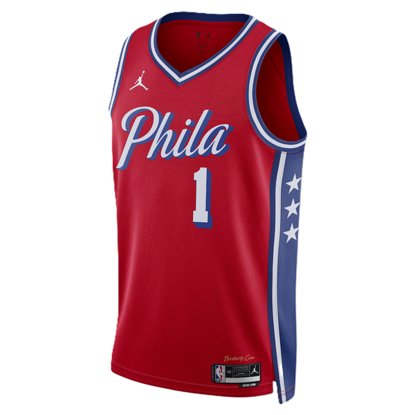 Nike Harden Philadelphia 76ers NBA Statement Jersey Red