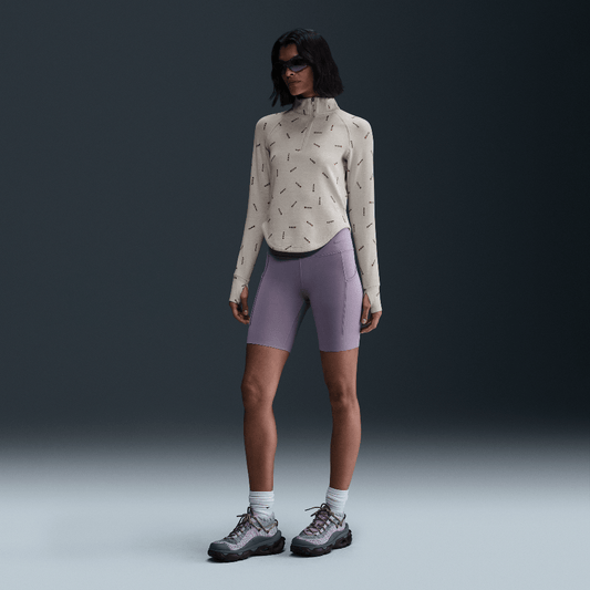 Nike Sportswear Collection Women's Slim 1/2-Zip Long-Sleeve Logo Top Light Orewood Brown/Red Sepia/Light Orewood Brown