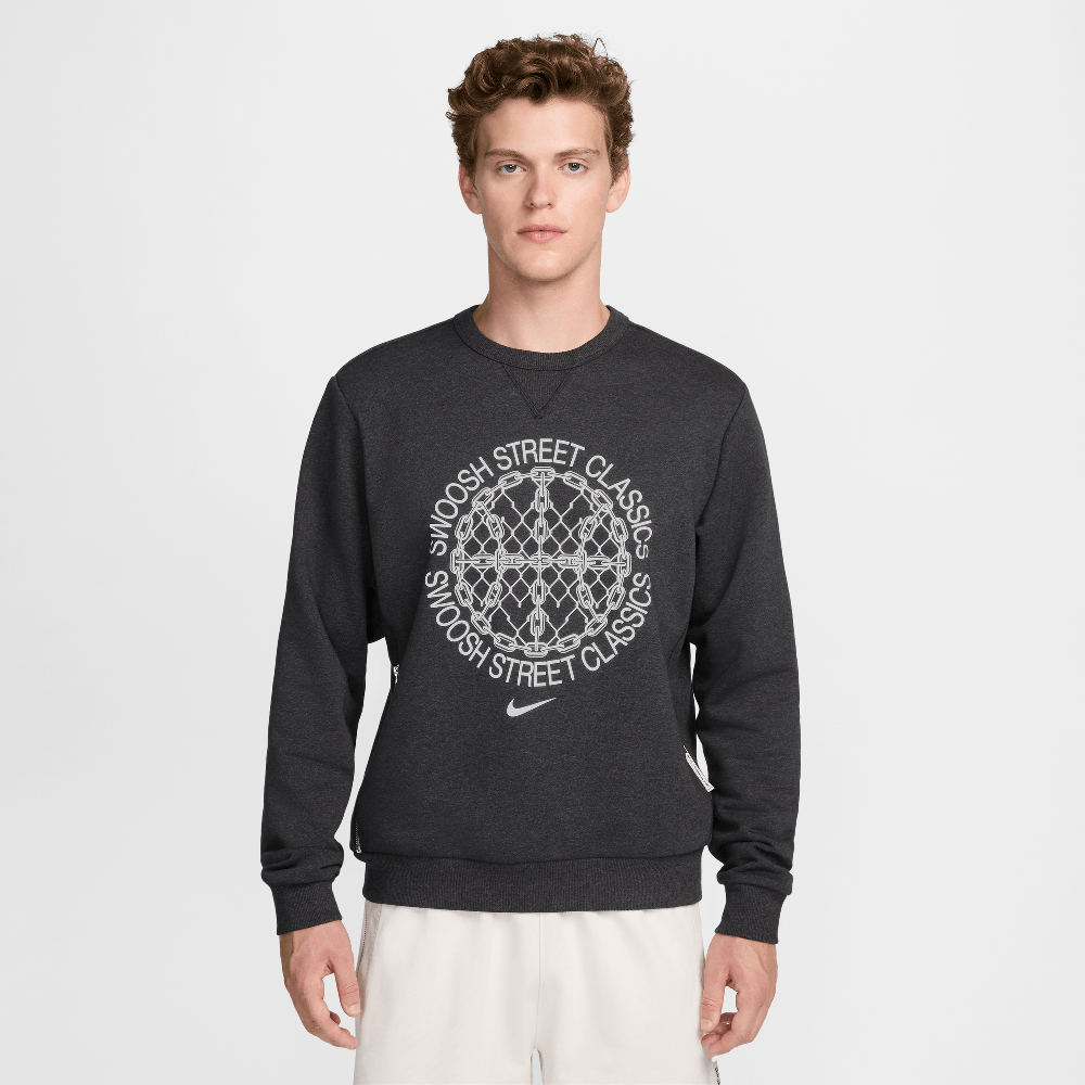 Nike Standard Issue Men's Dri-FIT Basketball Crew-Neck Sweatshirt Black/Heather/Pale Ivory