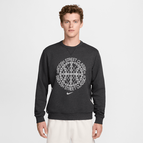Nike Standard Issue Men's Dri-FIT Basketball Crew-Neck Sweatshirt Black/Heather/Pale Ivory