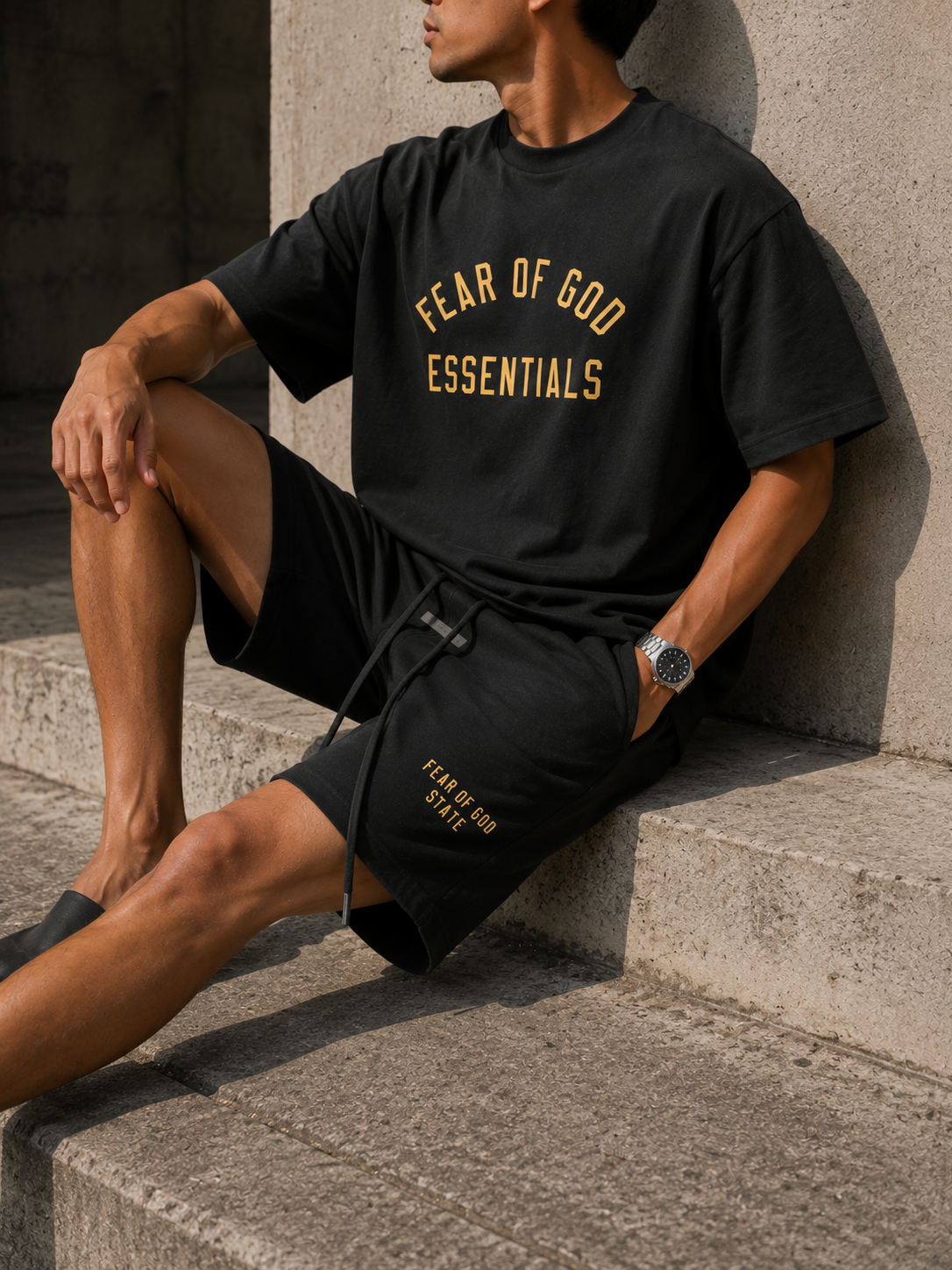 Fear of God Essentials Summer Set FW24 Black Yellow