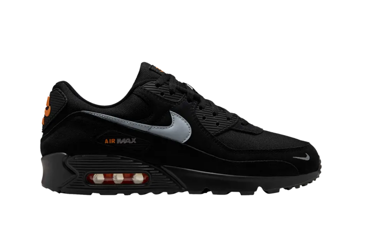 Nike Air Max 90 Black Metallic Cool Grey Orange