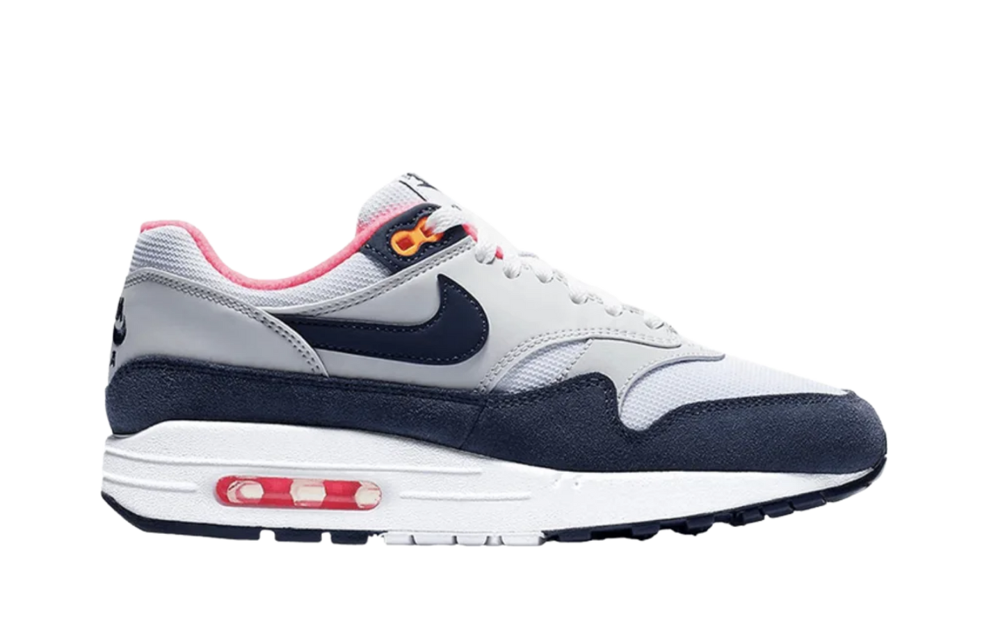 Nike Air Max 1 Pure Platinum Midnight Navy Racer Pink (Women's)