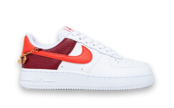 Nike Air Force 1 Low '07 White Light Crimson Gold Charm Bracelet (Women's)