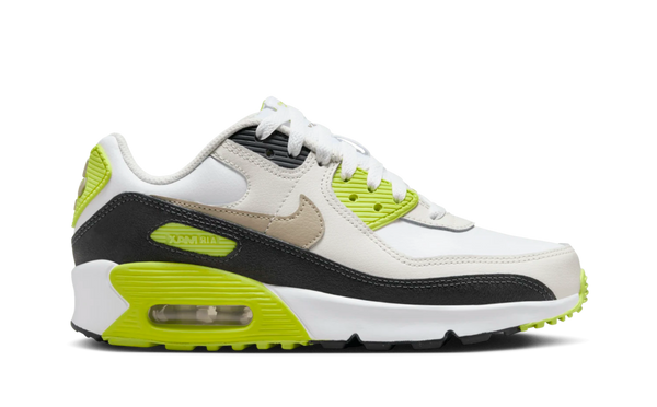 Nike Air Max 90 White Cyber Dark Smoke Grey Khaki (GS)