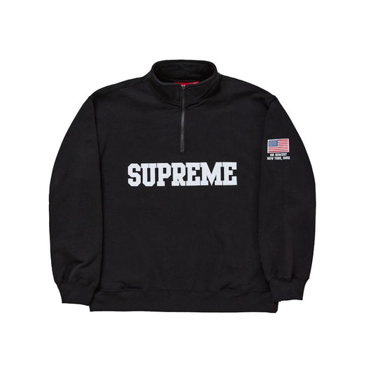 Supreme Shop Flag Half Zip Pullover Black
