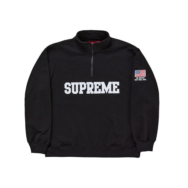 Supreme Shop Flag Half Zip Pullover Black