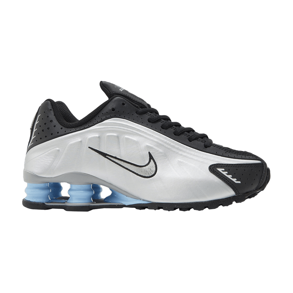 Nike Shox R4 Metallic Silver Black Psychic Blue
