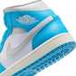 Jordan 1 Mid Dark Powder Blue White Sail Neutral Grey (Women's)