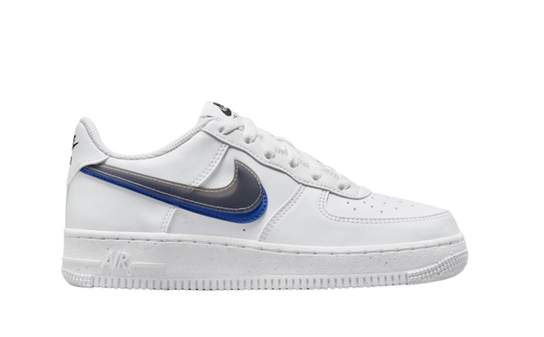 Nike Air Force 1 Low Impact Next Nature Double Swoosh White Black Blue (GS)