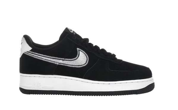 Nike Air Force 1 Low '07 LV8 Black Sail Embroidered Swoosh