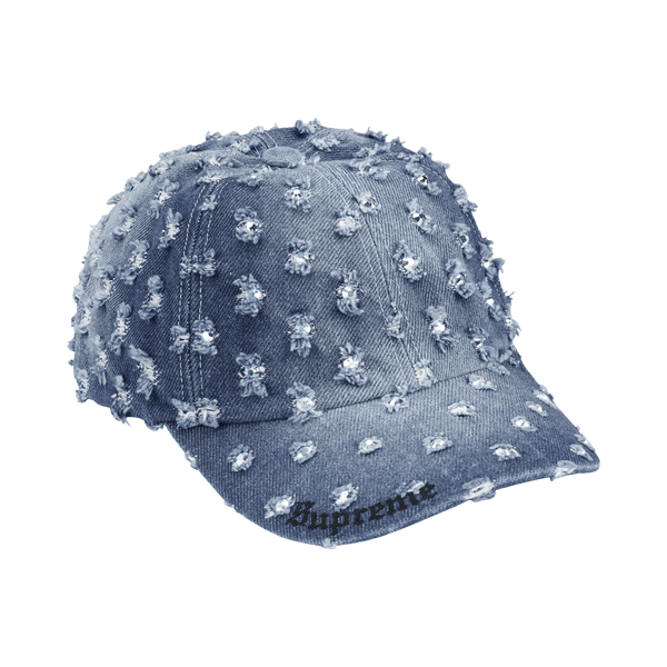 Supreme Hole Punch Rhinestone Denim 6-Panel 'Washed Indigo'