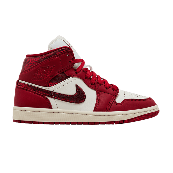 Jordan 1 Mid SE Red Cracked Leather (Women's)