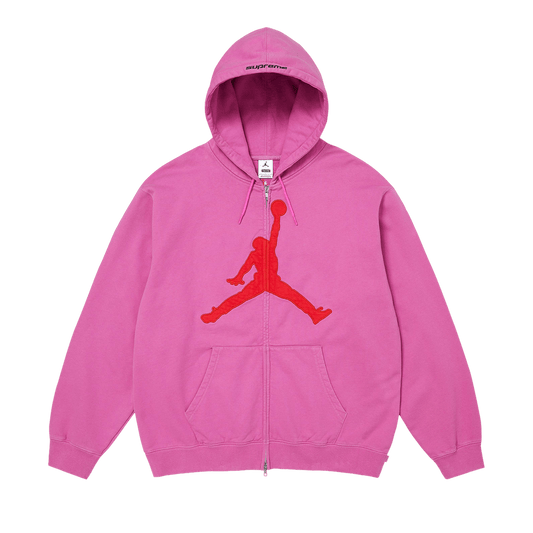 Supreme x Jordan Zip Up Hooded Sweatshirt 'Pink'