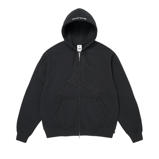 Supreme x Jordan Zip Up Hooded Sweatshirt 'Black'