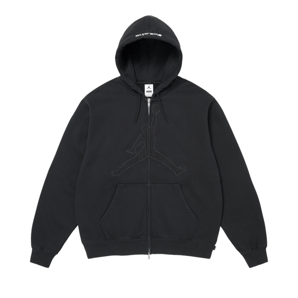 Supreme x Jordan Zip Up Hooded Sweatshirt 'Black'