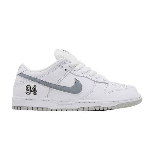Nike SB Dunk Low Supreme 94 White Metallic Silver