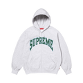 Supreme Cracked Raglan Zip Up Hooded Sweatshirt 'Ash Grey'