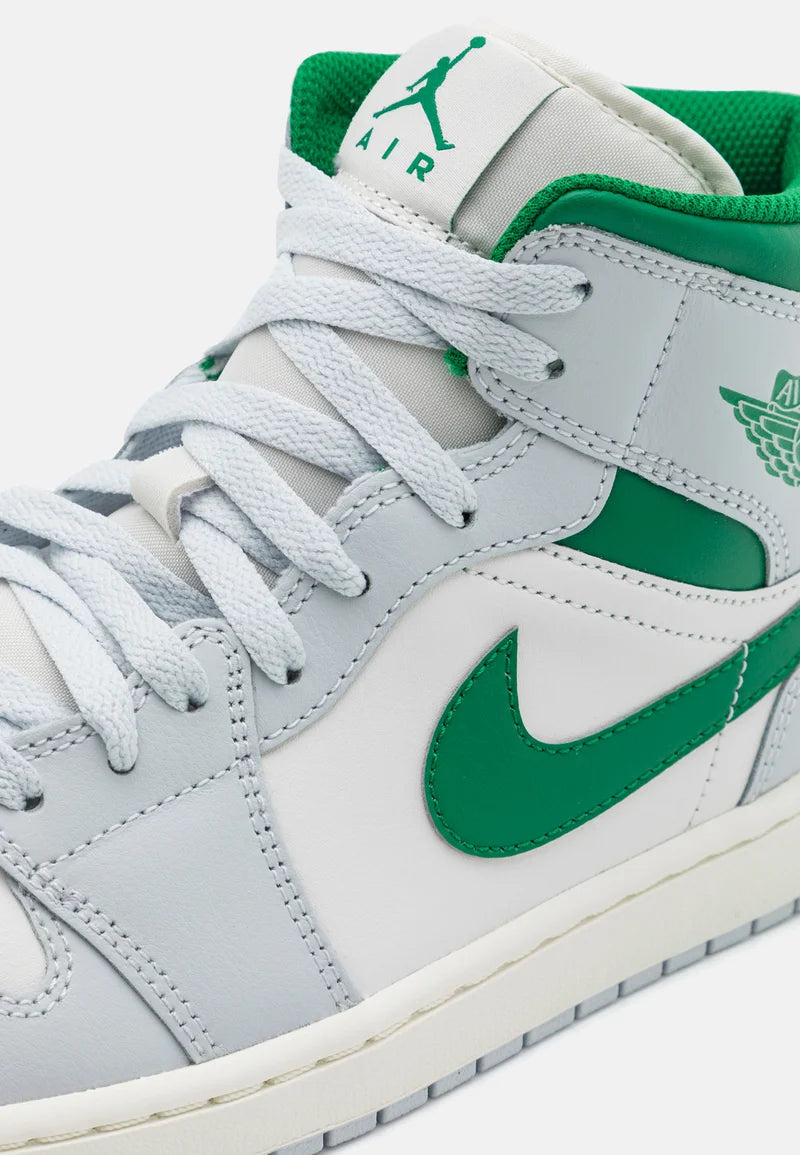 Air Jordan 1 Mid White Pure Platinum Pine Green (GS)
