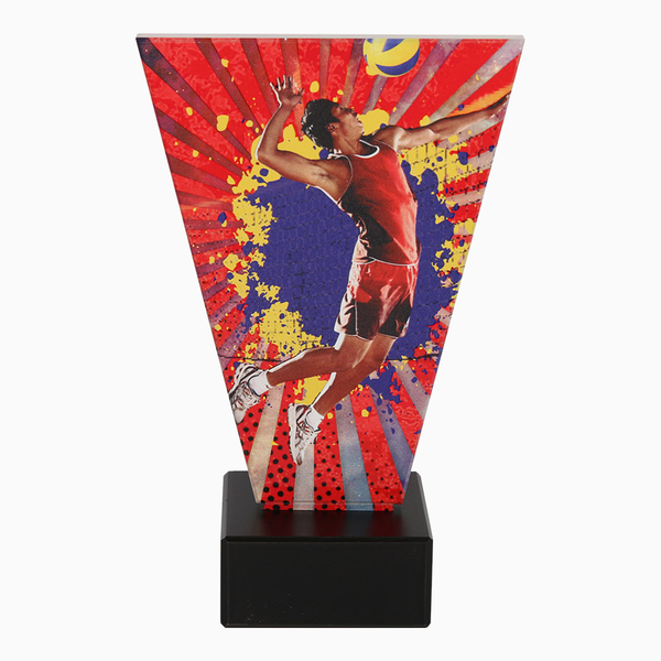 Trofeum szklane piłka siatkowa