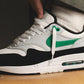 Nike Air Max 1 White Black Stadium Green zool en Air-unit