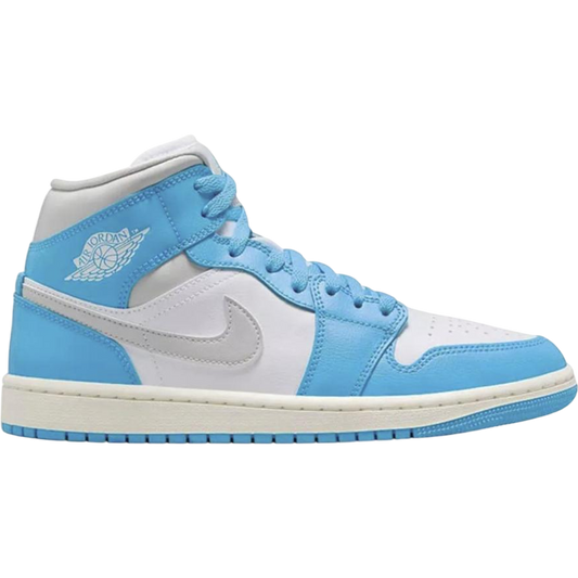 Jordan 1 Mid Dark Powder Blue White Sail Neutral Grey (Women's)