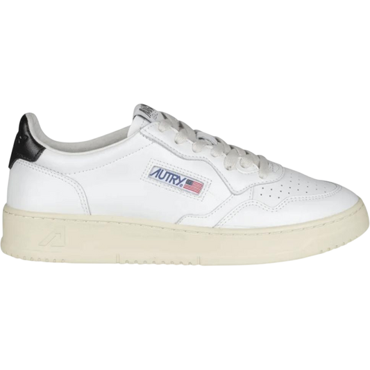 Autry Medalist Leather Low White Black Tab (Women's)
