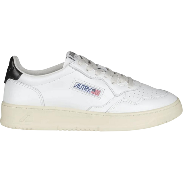 Autry Medalist Leather Low White Black Tab (Women's)