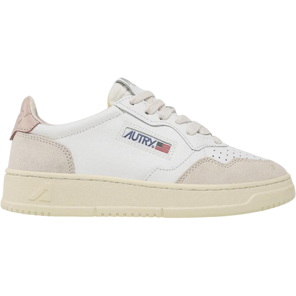 Autry Medalist Leather Low White Pink (Women's)