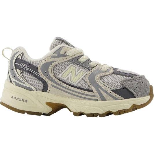 New Balance 530 Bungee Lace Rain Cloud Castlerock Gum (TD)