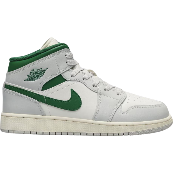Air Jordan 1 Mid White Pure Platinum Pine Green (GS)