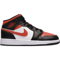 Nike Air Jordan 1 Mid Bred Toe Black Fire Red White (GS)